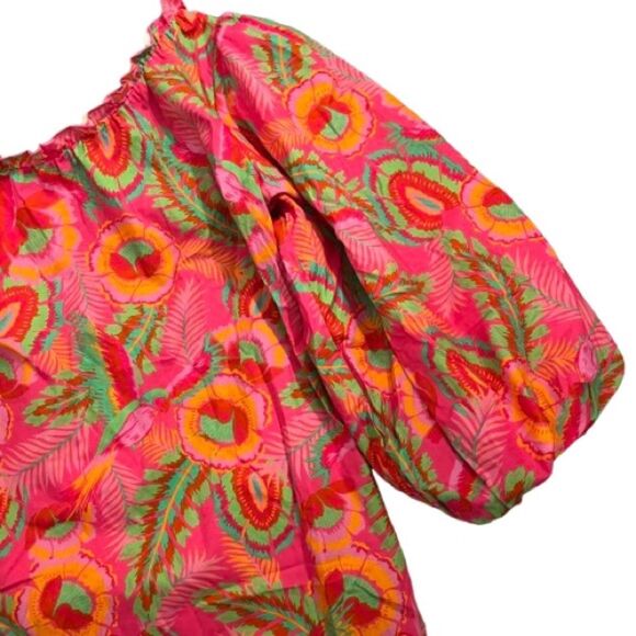 Show Me Your MuMu Pink and Green One-Shoulder Dress - Picture 3 of 6